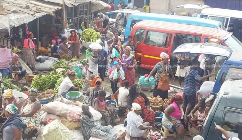 Traders and Drivers at the CMB lorry park protest 2