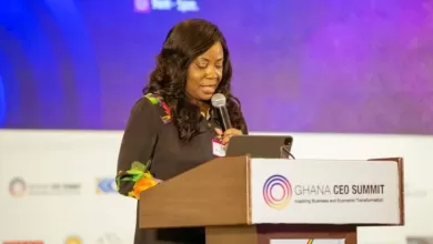 Telecel Ghana CEO, Ing. Patricia Obo-Nai delivering the keynote address at the 8th Ghana CEO Summit in Accra