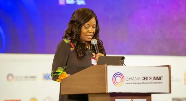 Telecel Ghana CEO, Ing. Patricia Obo-Nai delivering the keynote address at the 8th Ghana CEO Summit in Accra