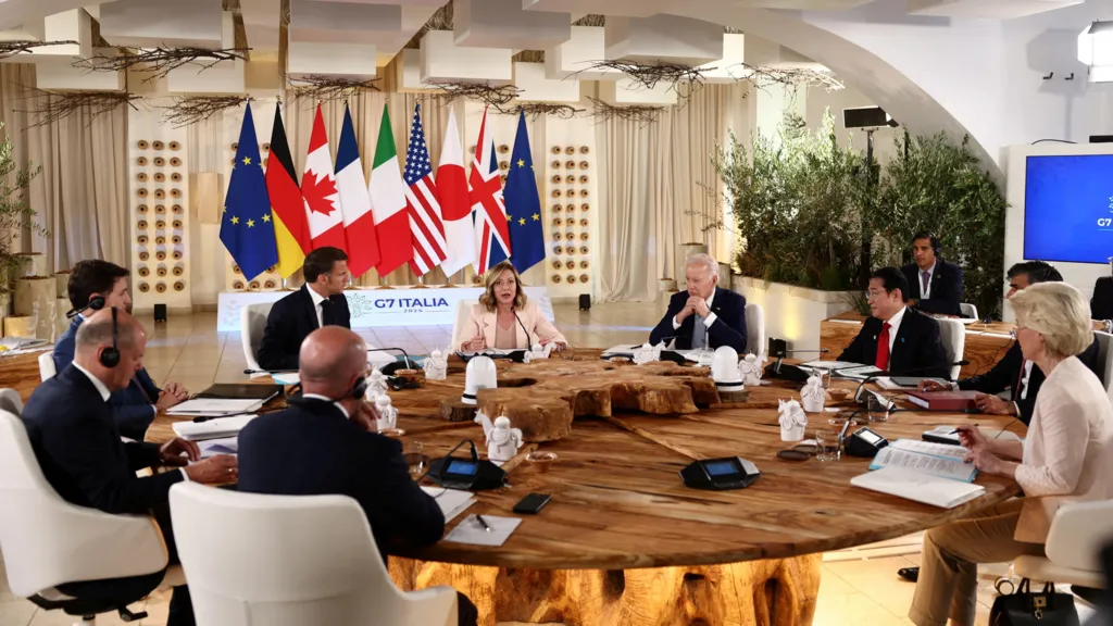 Discussions have begun at the G7 meeting in Puglia, southern Italy