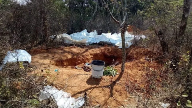 The mass grave was initially discovered after young boys nearby reported a foul smell (Malawi Police)