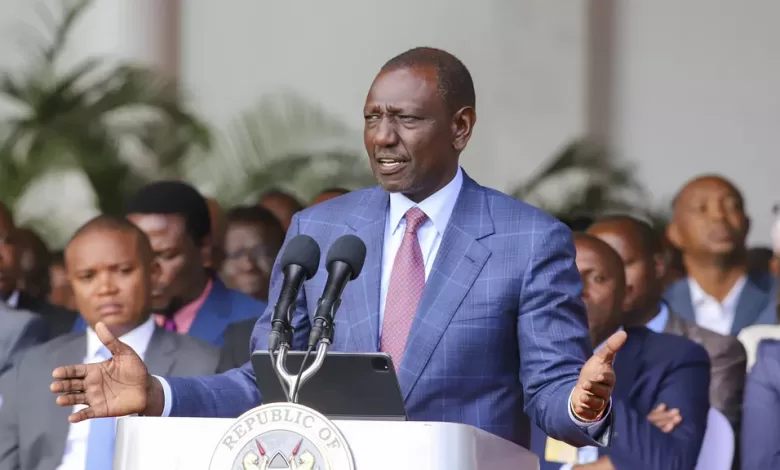 Kenyan President William Ruto gives an address at the State House in Nairobi, Kenya Wednesday, June 26, 2024.