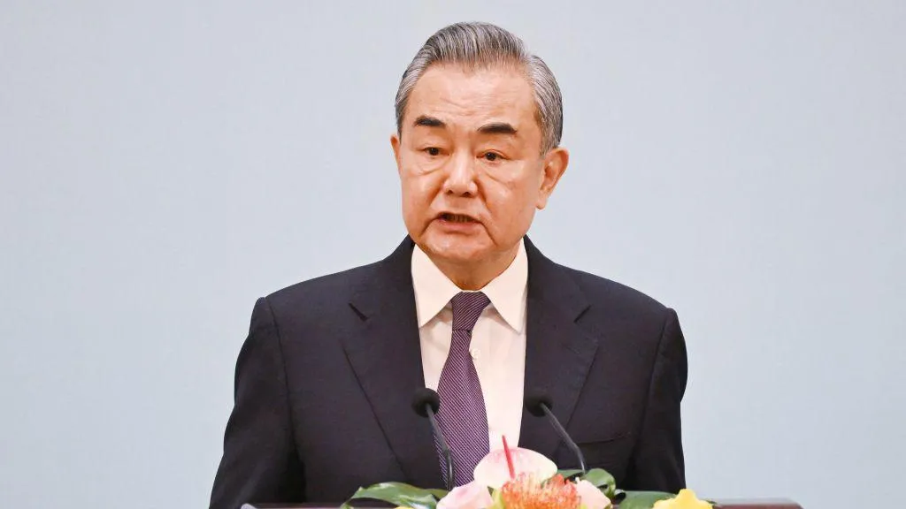 Mr Wang, seen here in a file photo, had made the comments in a call with the Netherlands' foreign minister