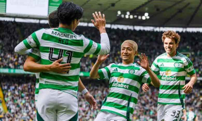 Celtic celebrate 3-1 victory over Hibernian
