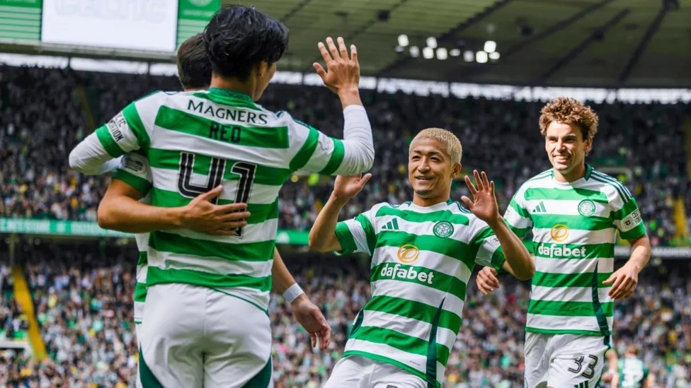 Celtic celebrate 3-1 victory over Hibernian