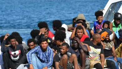 Migrants in a boat