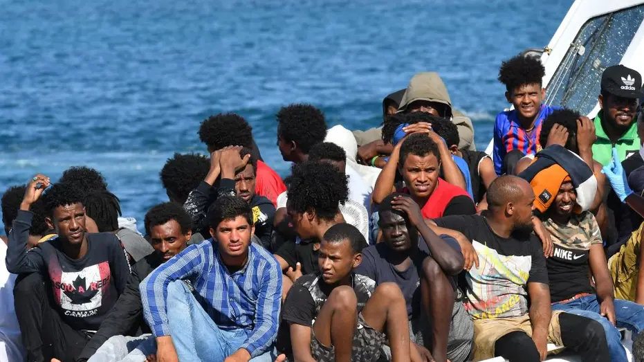 Migrants in a boat