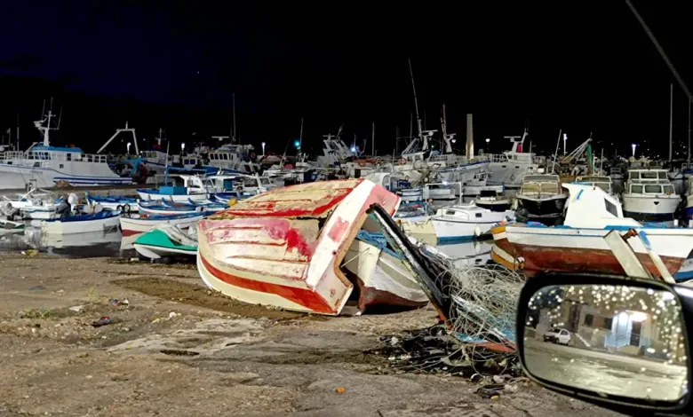 The storm caused damage throughout the port