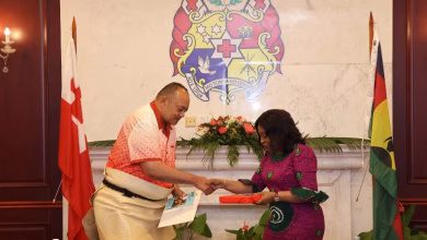Minister for Foreign Affairs being Honored on her visit to Pacific Island