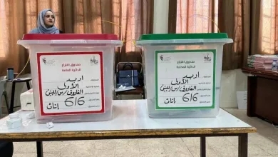 Ballot boxes at a polling station