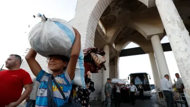 A Syrian boy fleeing the war in Lebanon with his family