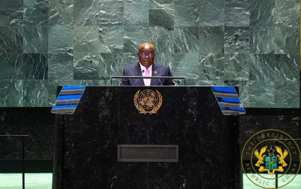 President Nana Akufo-Addo speaking at the UN General Assembly