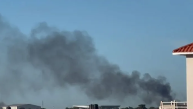 Black smoke rises from the scene of the attack