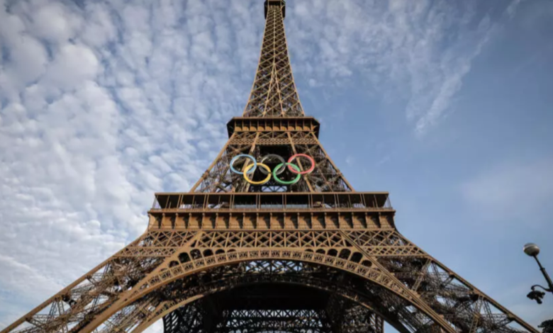 Eiffel Tower with Olympic ring