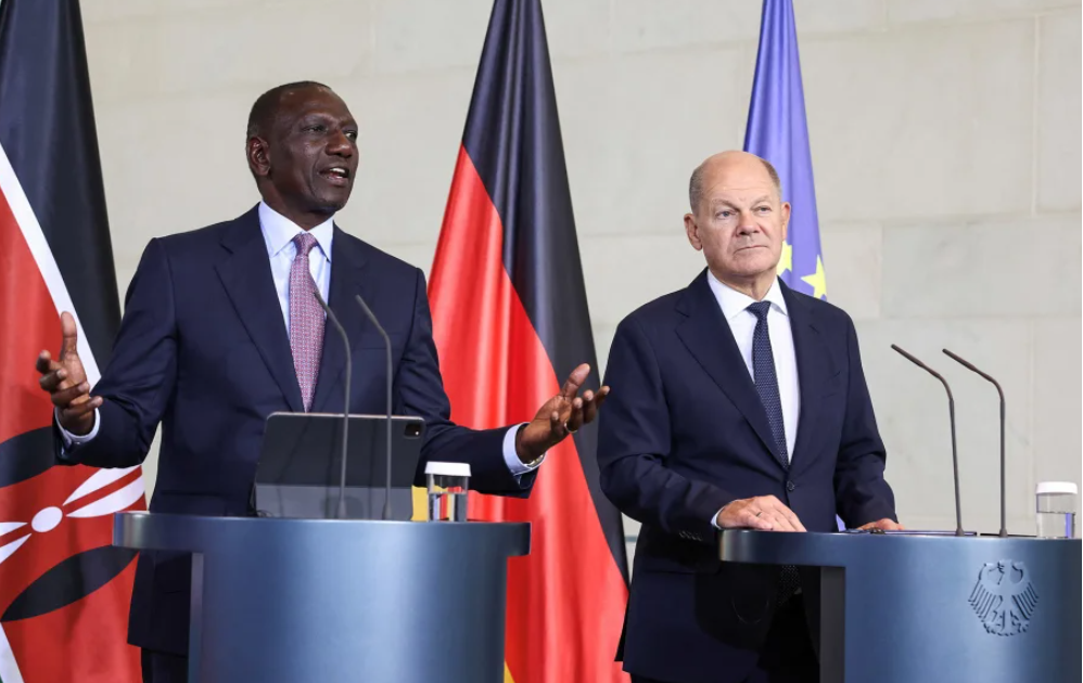 Kenyan president,William Ruto and German chancellor Olaf Scholz