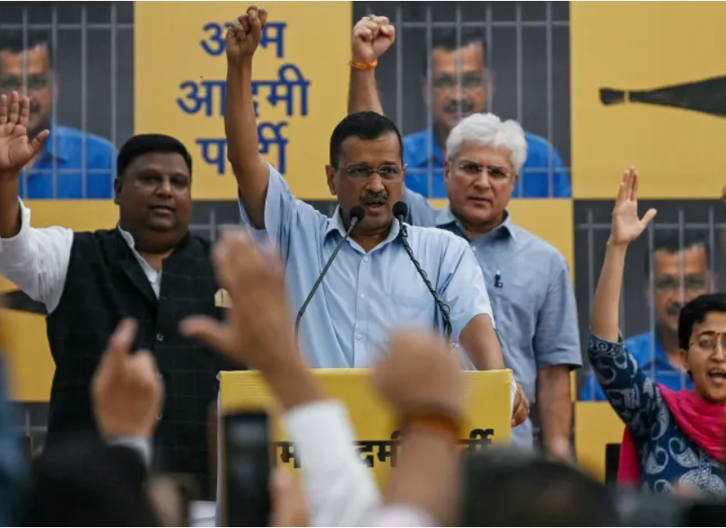 Opposition Leader in India,Arvind Kejriwal after his release from custody