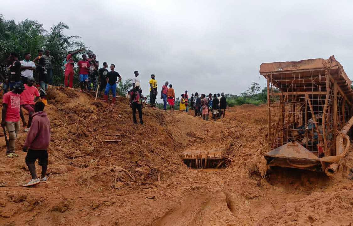 Akyem Asuom youth protest at illegal minning sites.