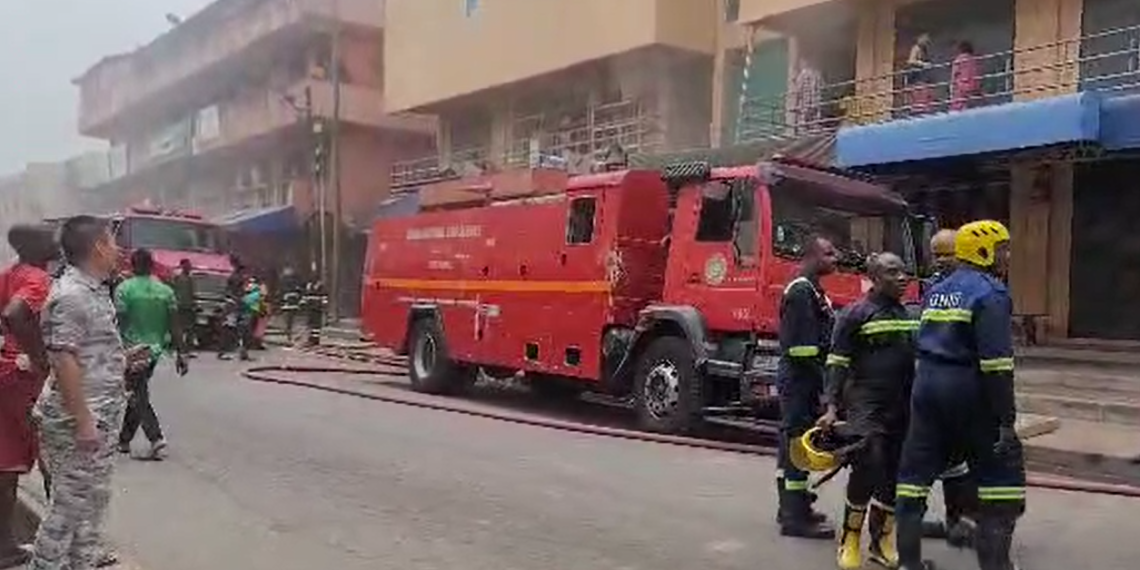 Fire fighters at the scene