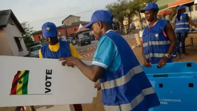 Electoral officers counting votes cast