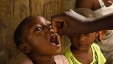 A child been vaccinated against polio