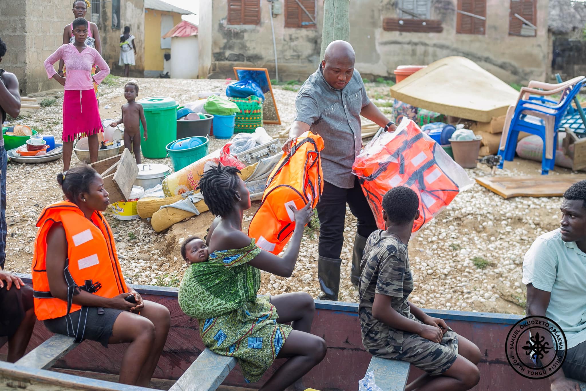 Ablakwa with some victims from Akosombo Dam Spillage