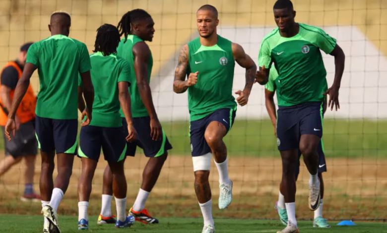 Nigreria players doing their prematch warm up