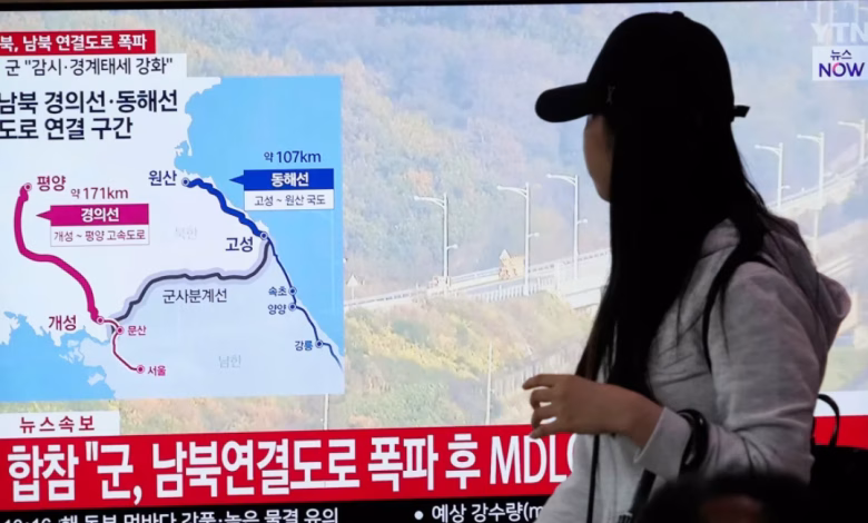 North Korea has blown up parts of northern side of the inter-Korean roads