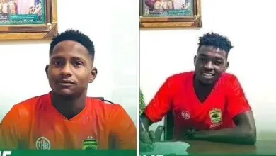 Left-back Esmat Abdulhamid Mohammed (left) and forward AbdoelKarem Yagoub (right) joined Kotoko in the summer transfer window