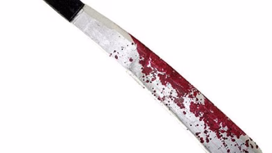 Machete with blood