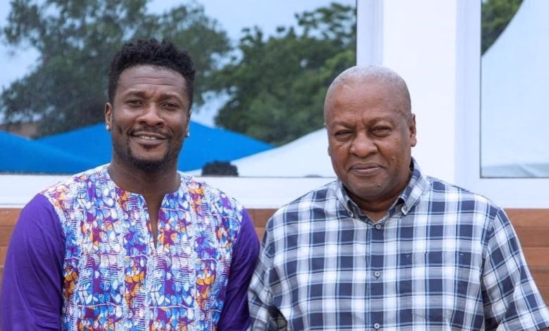 Asamoah Gyan and president-elect Mahama