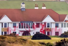 Red paint and pro-Palestine graffiti covered the Trump Turnberry resort