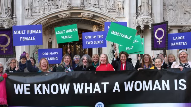Campaigners gathered outside the Supreme Court