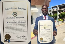 Dr. Yaw Osei Adutwum Honoured By U.S. Congress