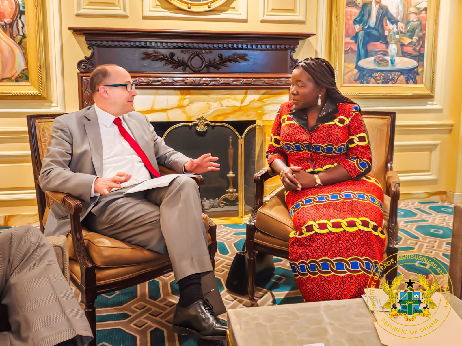 Elizabeth Ofosu-Adjare meeting with the senior U.S. officials
