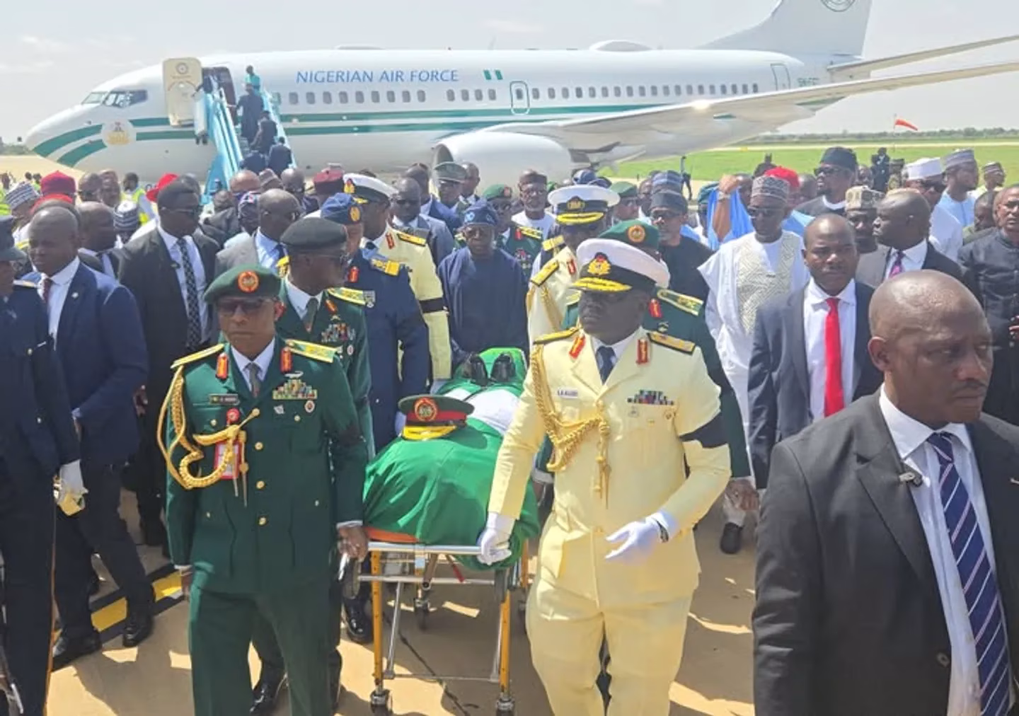 Former President Buhari’s Body Arrives in Nigeria