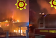 Accra Tourist Information Centre on fire