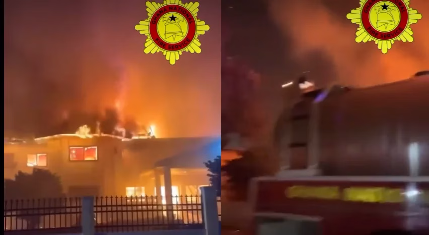 Accra Tourist Information Centre on fire