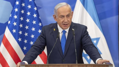 Israel's Prime Minister Benjamin Netanyahu attends a joint press conference with US President Donald Trump