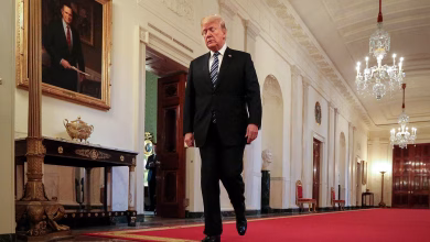 President Donald Trump in the East Room of the White House