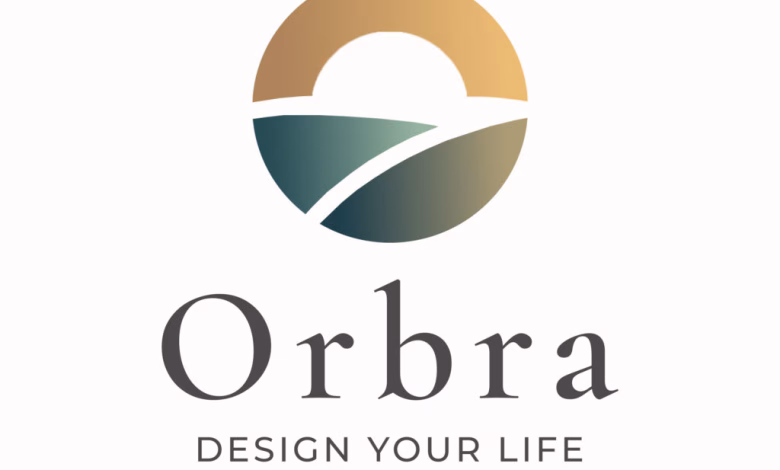 A white graphic displays the Orbra logo above the words “Orbra” and “DESIGN YOUR LIFE.”