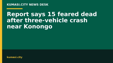 Report says 15 feared dead after three-vehicle crash near Konongo